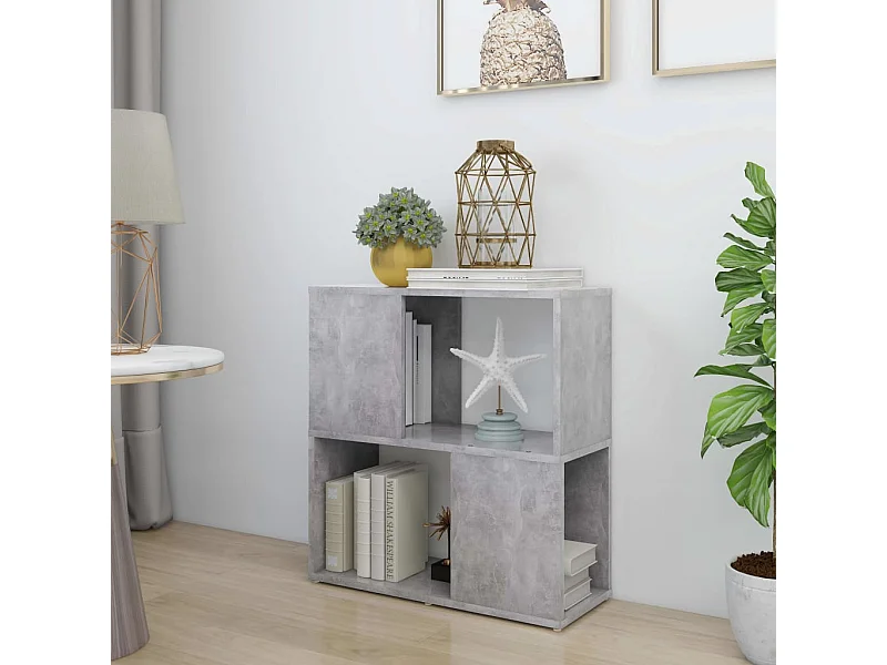 Bibliothèque Gris béton 60x24x63 cm bois d'ingénierie