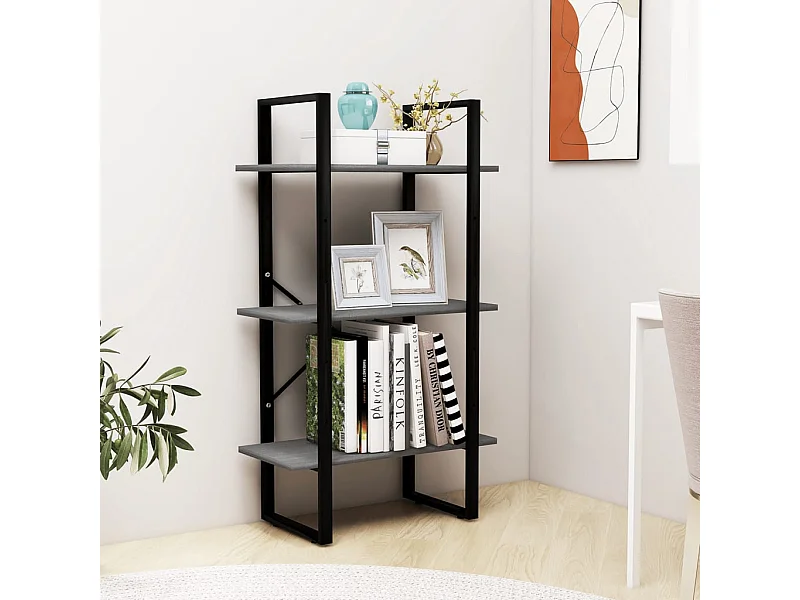 Grijze opbergplank 60x30x105 cm Massief grenenhout