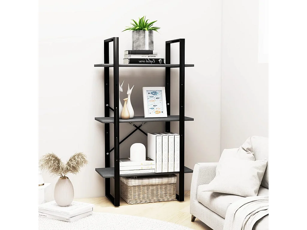 Étagère de rangement Gris 60x30x105 cm Bois de pin massif