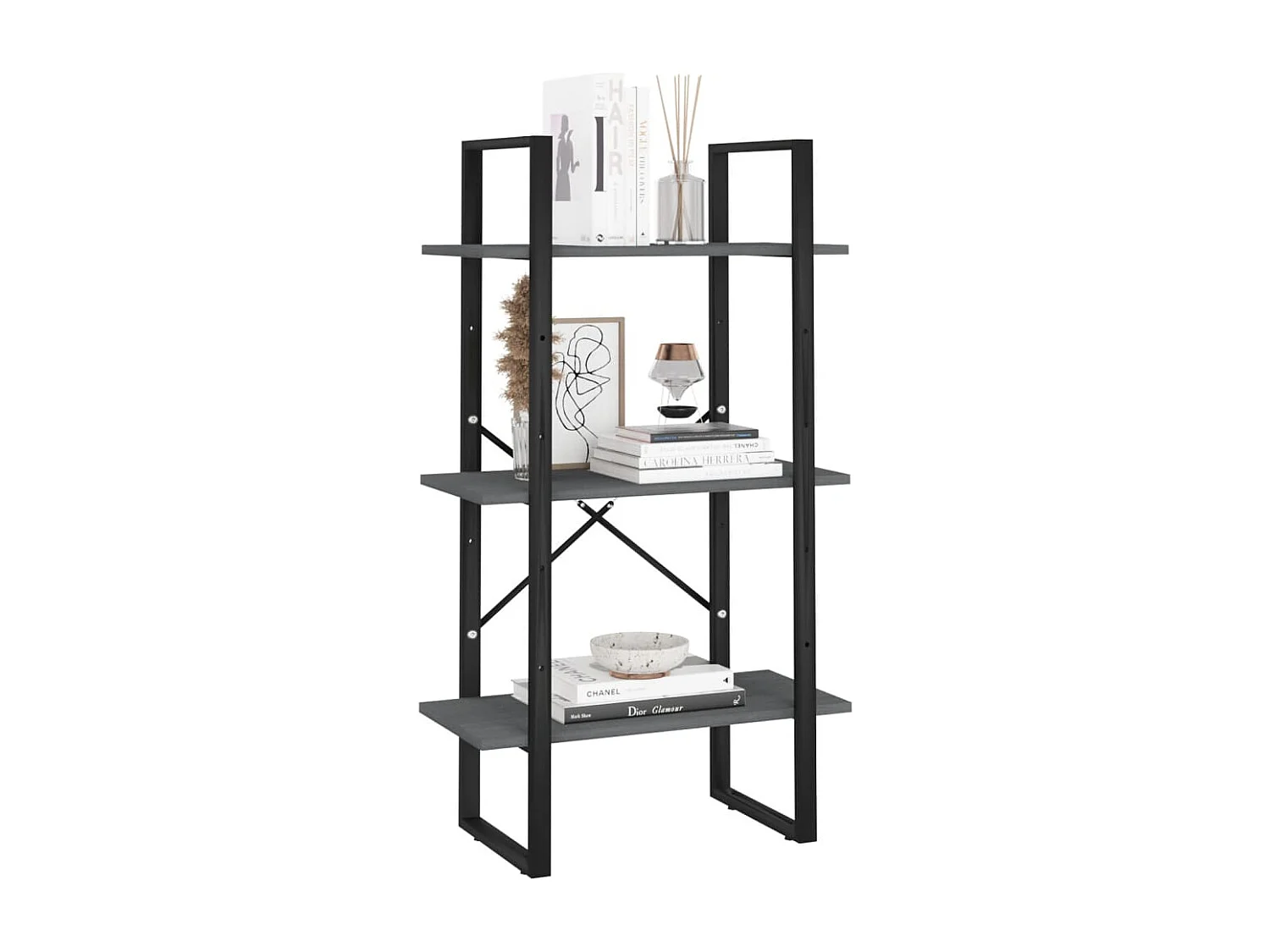 Étagère de rangement Gris 60x30x105 cm Bois de pin massif