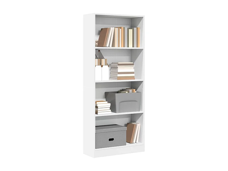 Libreria bianca 60x24x143 cm in legno ingegnerizzato