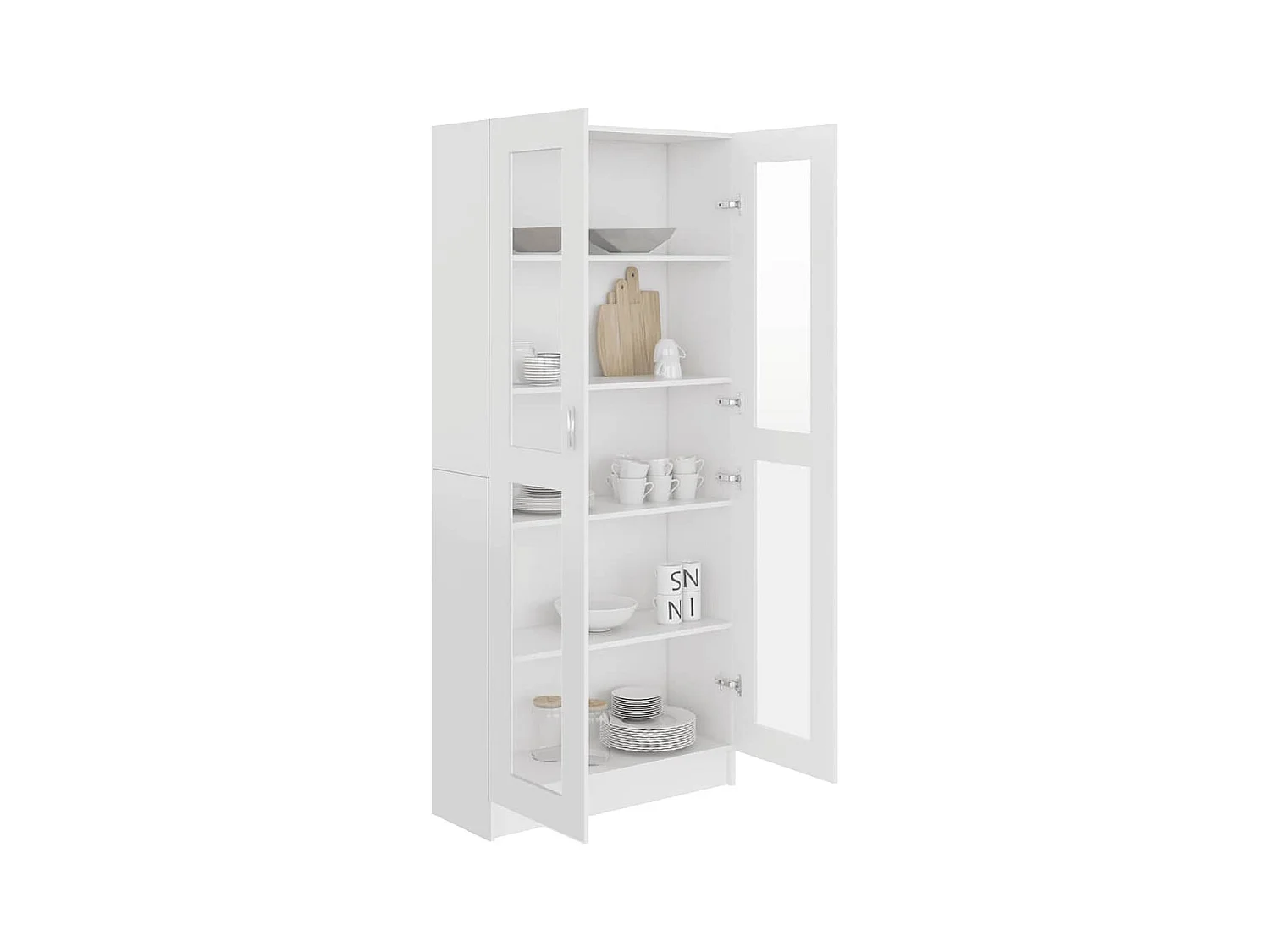 Vetrina Bianca 82,5x30,5x185,5 cm Legno ingegnerizzato