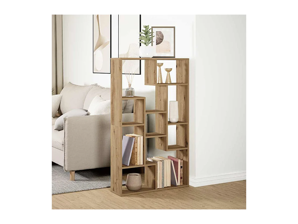 Bibliothèque chêne artisanal 72x20x120 cm bois d'ingénierie