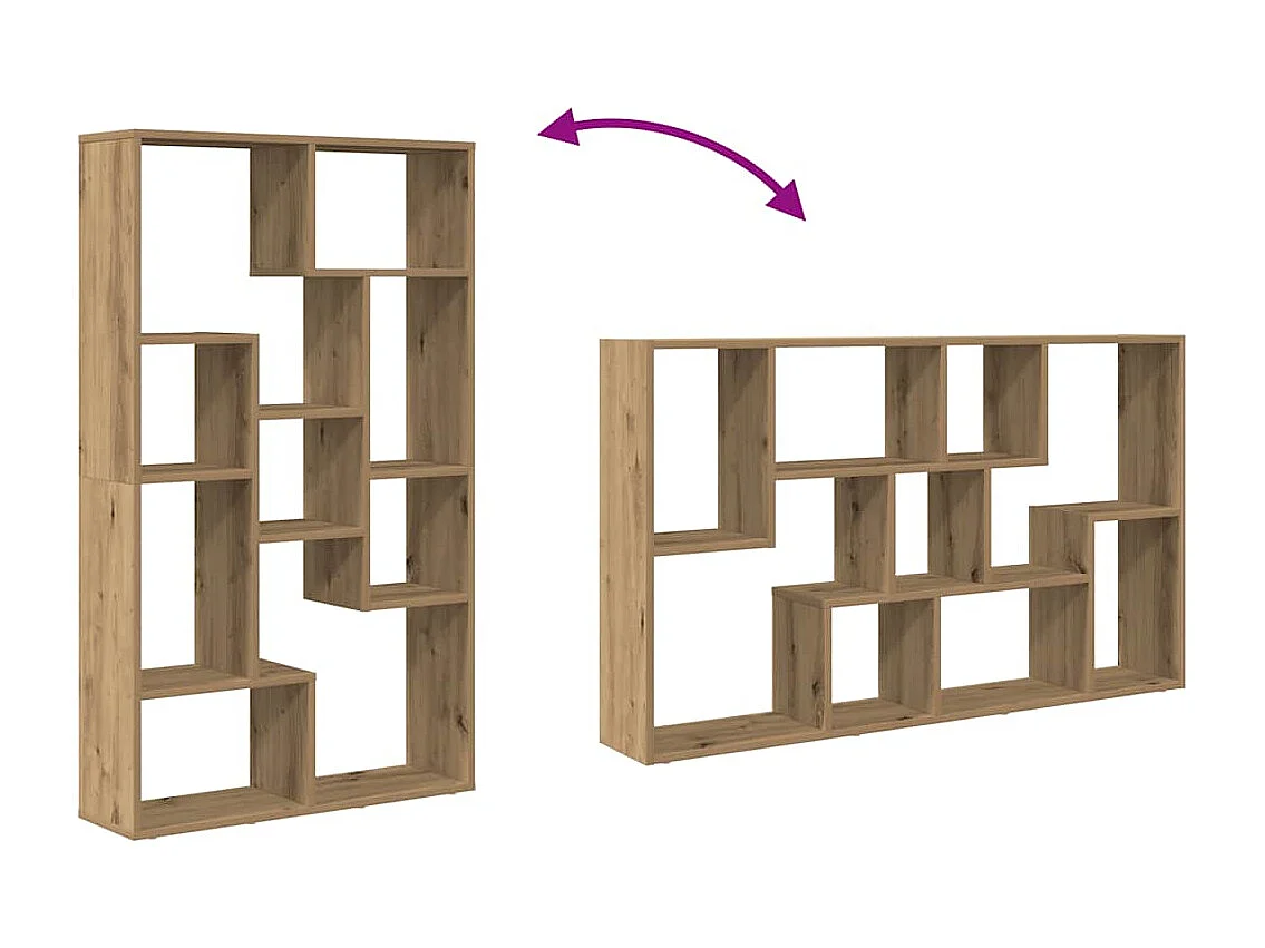 Bibliothèque chêne artisanal 72x20x120 cm bois d'ingénierie