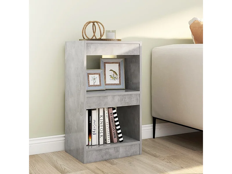 Bibliothèque/Séparateur de pièce Gris béton 40x30x72 cm