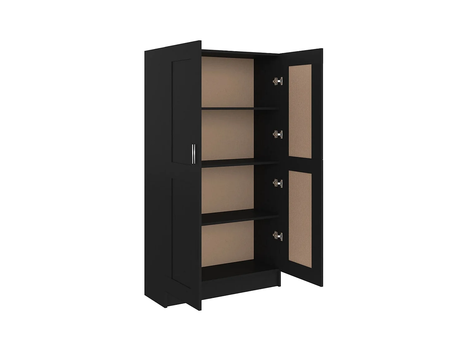 Bibliothèque Noir 82,5x30,5x150 cm Bois d’ingénierie