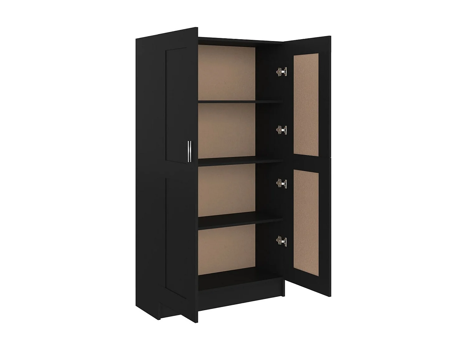 Bibliothèque Noir 82,5x30,5x150 cm Bois d’ingénierie