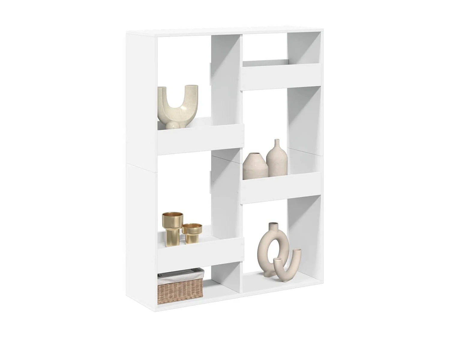 Parete divisoria bianca 100x33x135 cm in legno ingegnerizzato