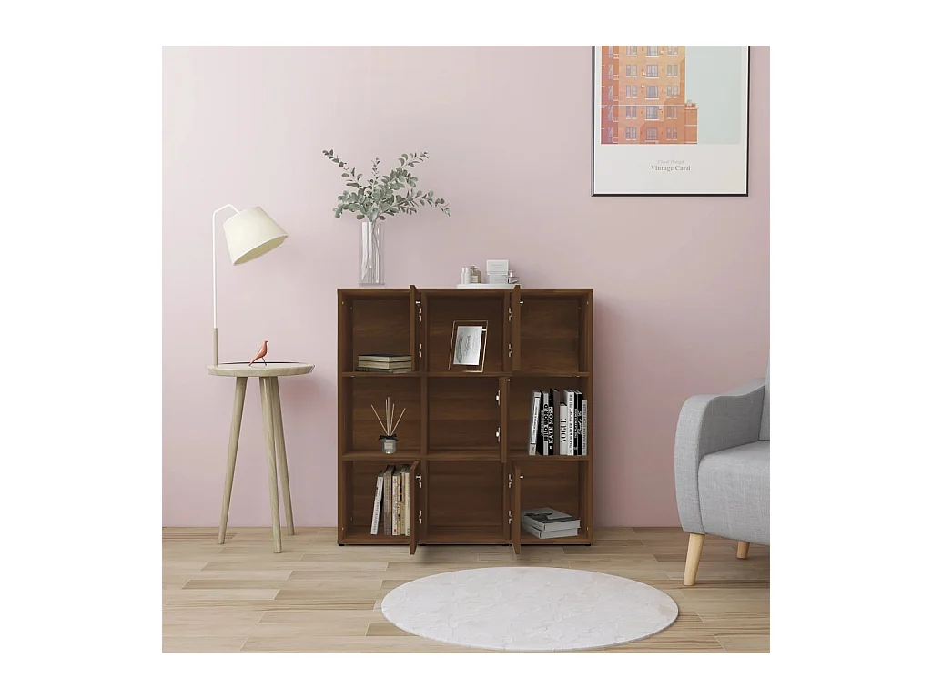 Bibliothèque Chêne marron 90x30x90 cm Bois d'ingénierie