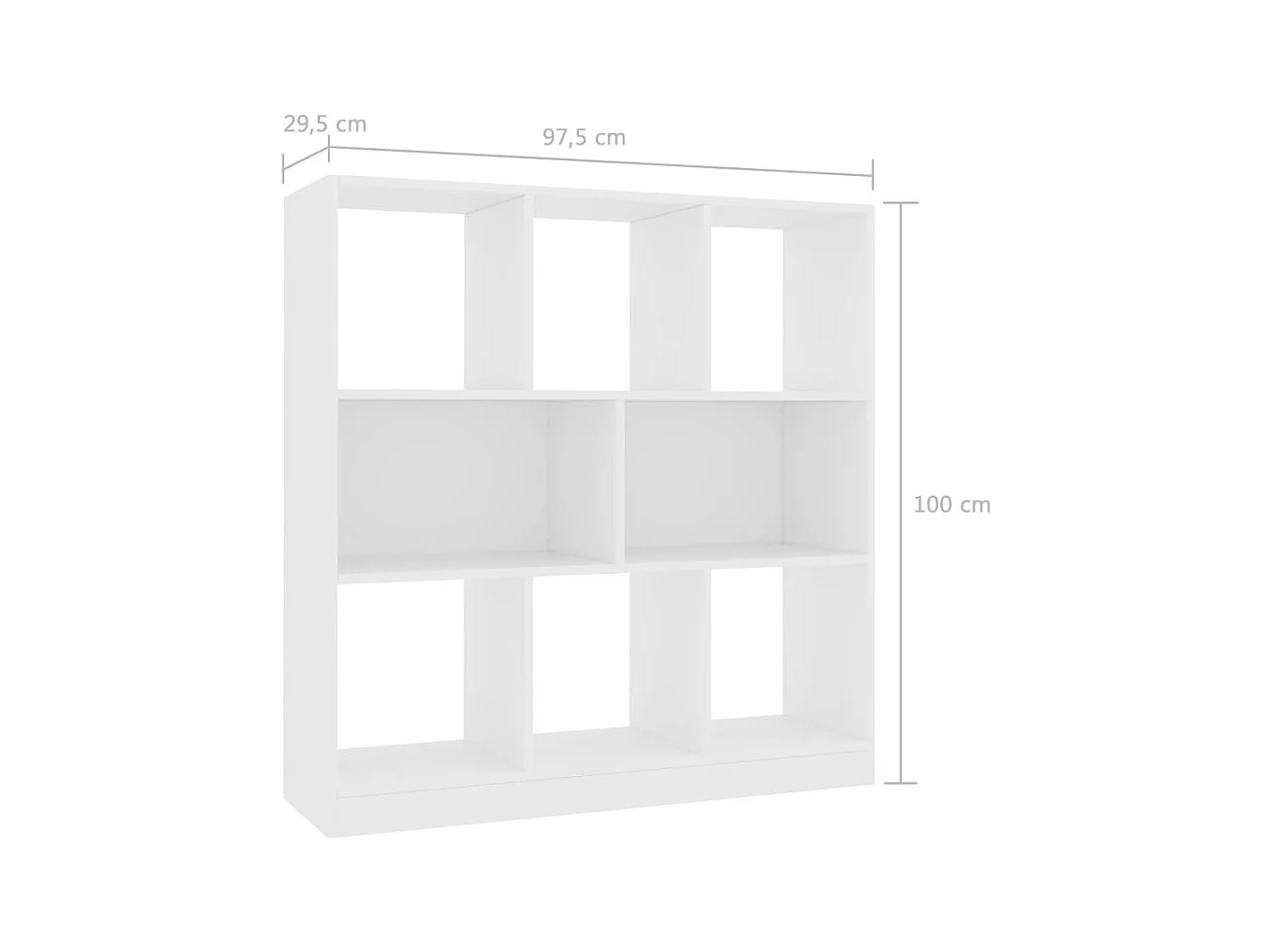 Libreria bianca 97,5x29,5x100 cm in legno ingegnerizzato