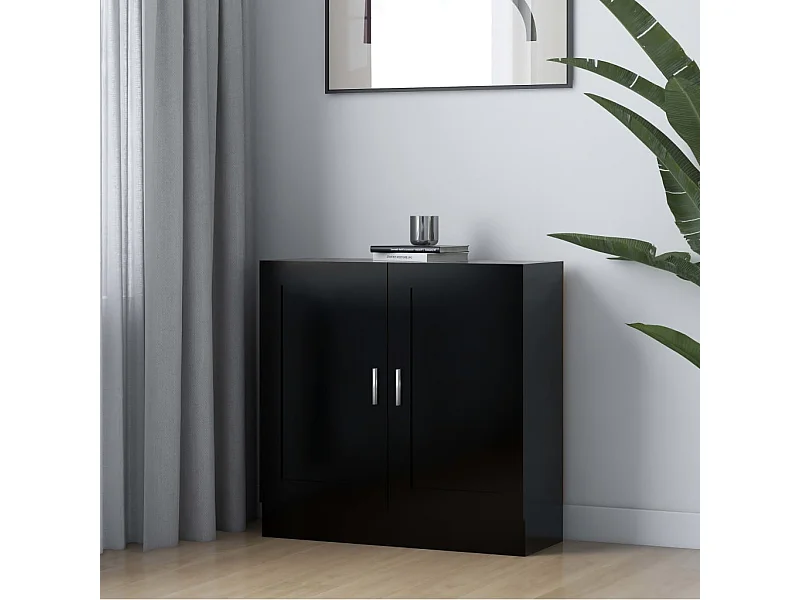 Bibliothèque Noir 82,5x30,5x80 cm Bois d'ingénierie