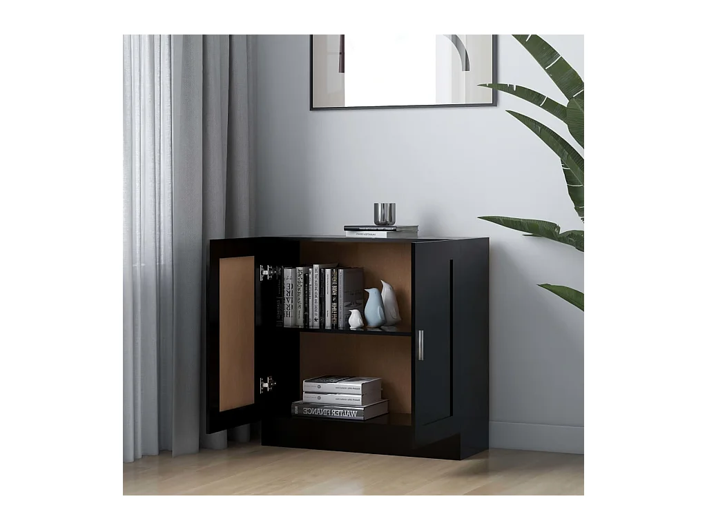 Bibliothèque Noir 82,5x30,5x80 cm Bois d'ingénierie