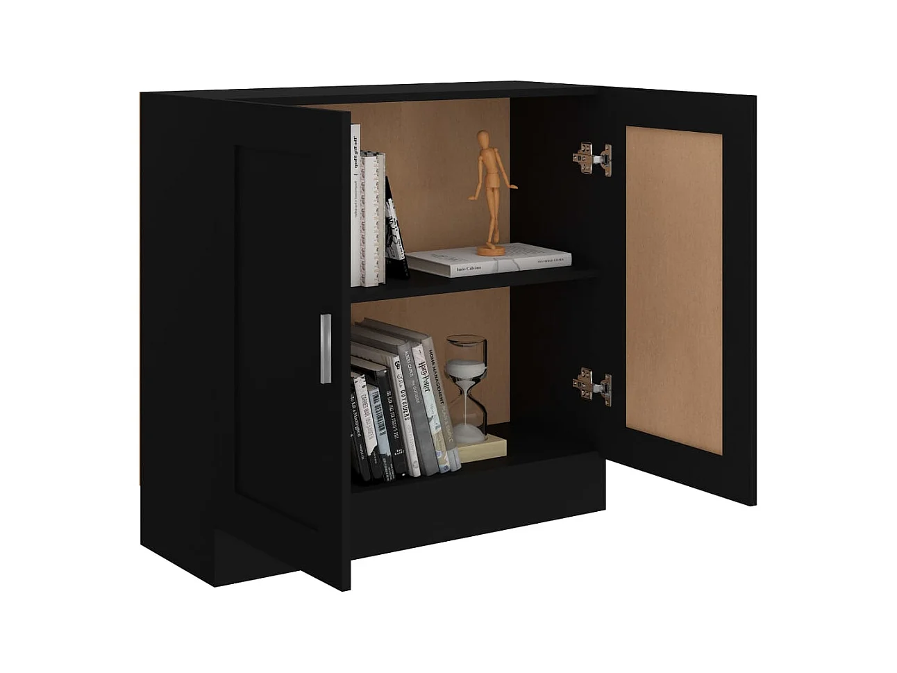 Bibliothèque Noir 82,5x30,5x80 cm Bois d'ingénierie