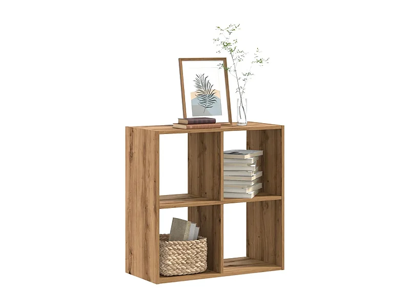 Libreria artigianale in rovere 68,5x32x68,5 cm in legno ingegnerizzato