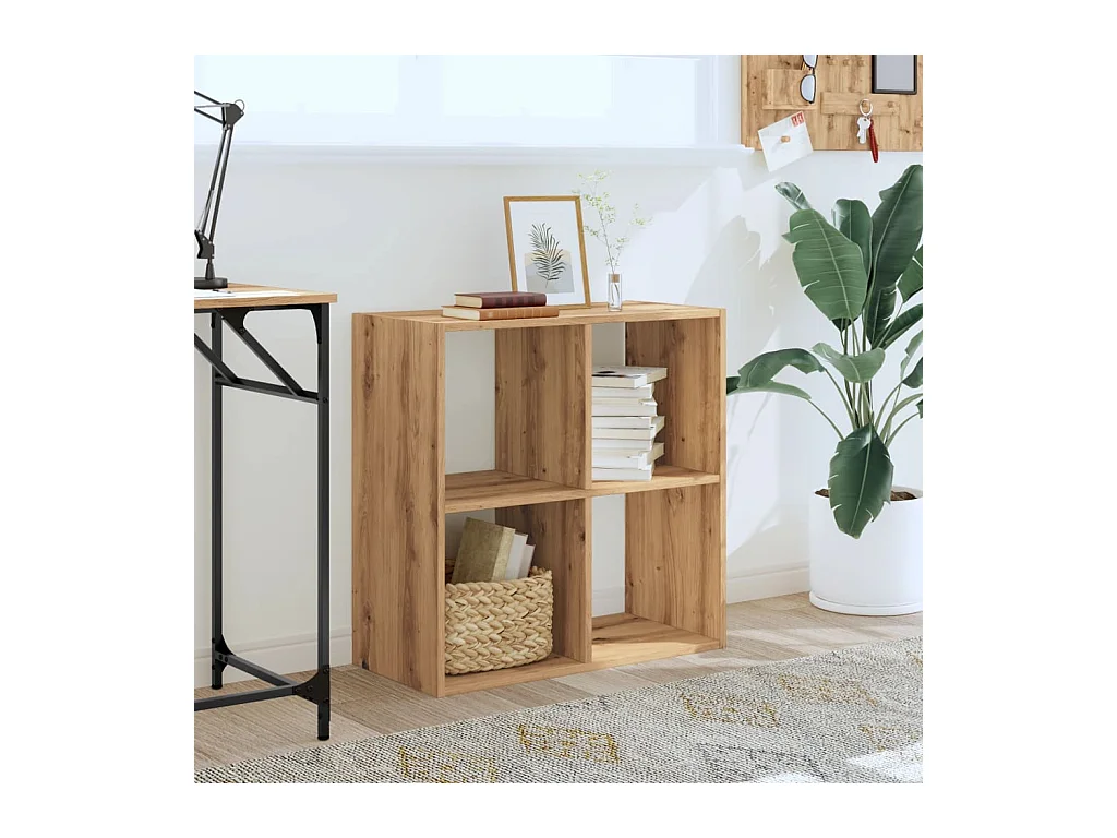 Bibliothèque chêne artisanal 68,5x32x68,5 cm bois d'ingénierie