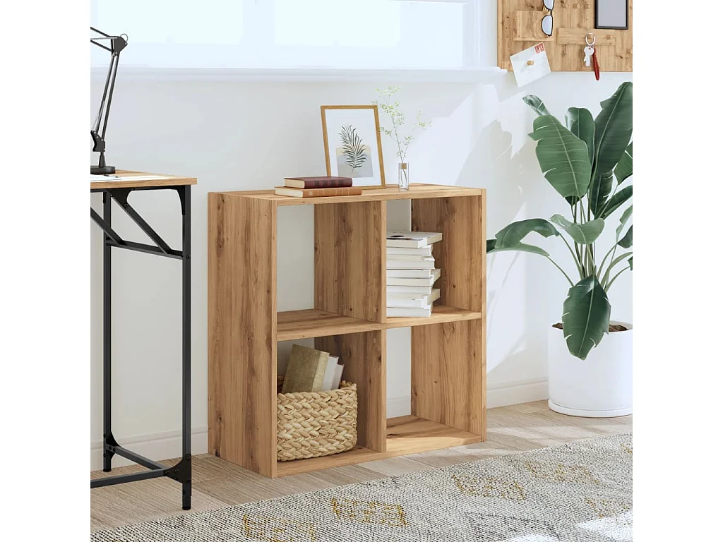 Libreria artigianale in rovere 68,5x32x68,5 cm in legno ingegnerizzato