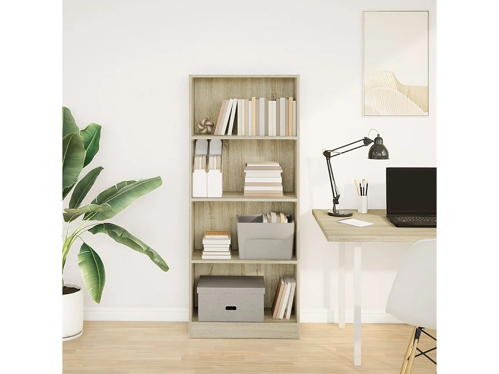 Bücherregal aus Sonoma-Eiche, 60 x 24 x 143 cm, Holzwerkstoff