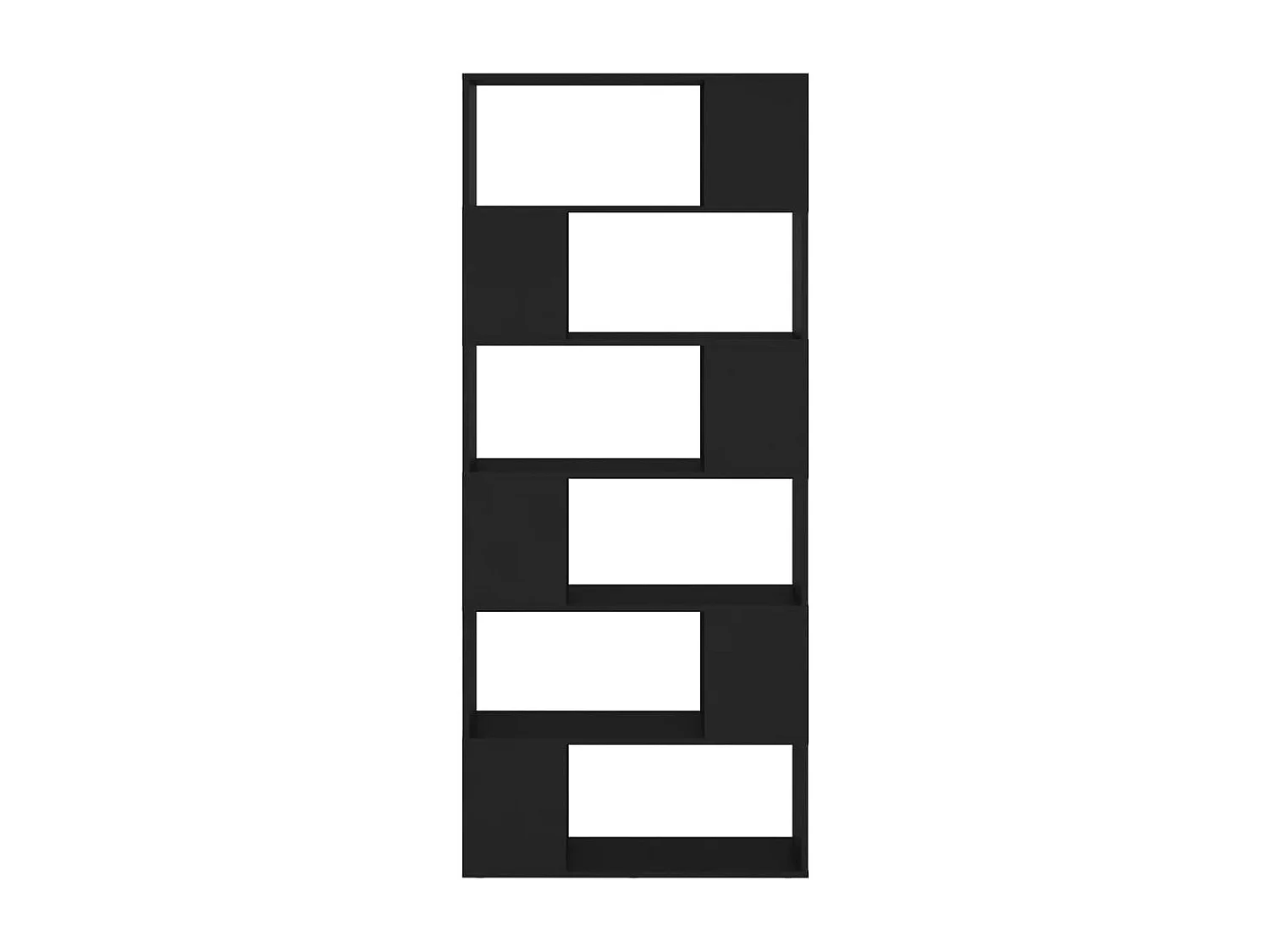 Bibliothèque/Séparateur de pièce Noir Bois d'ingénierie