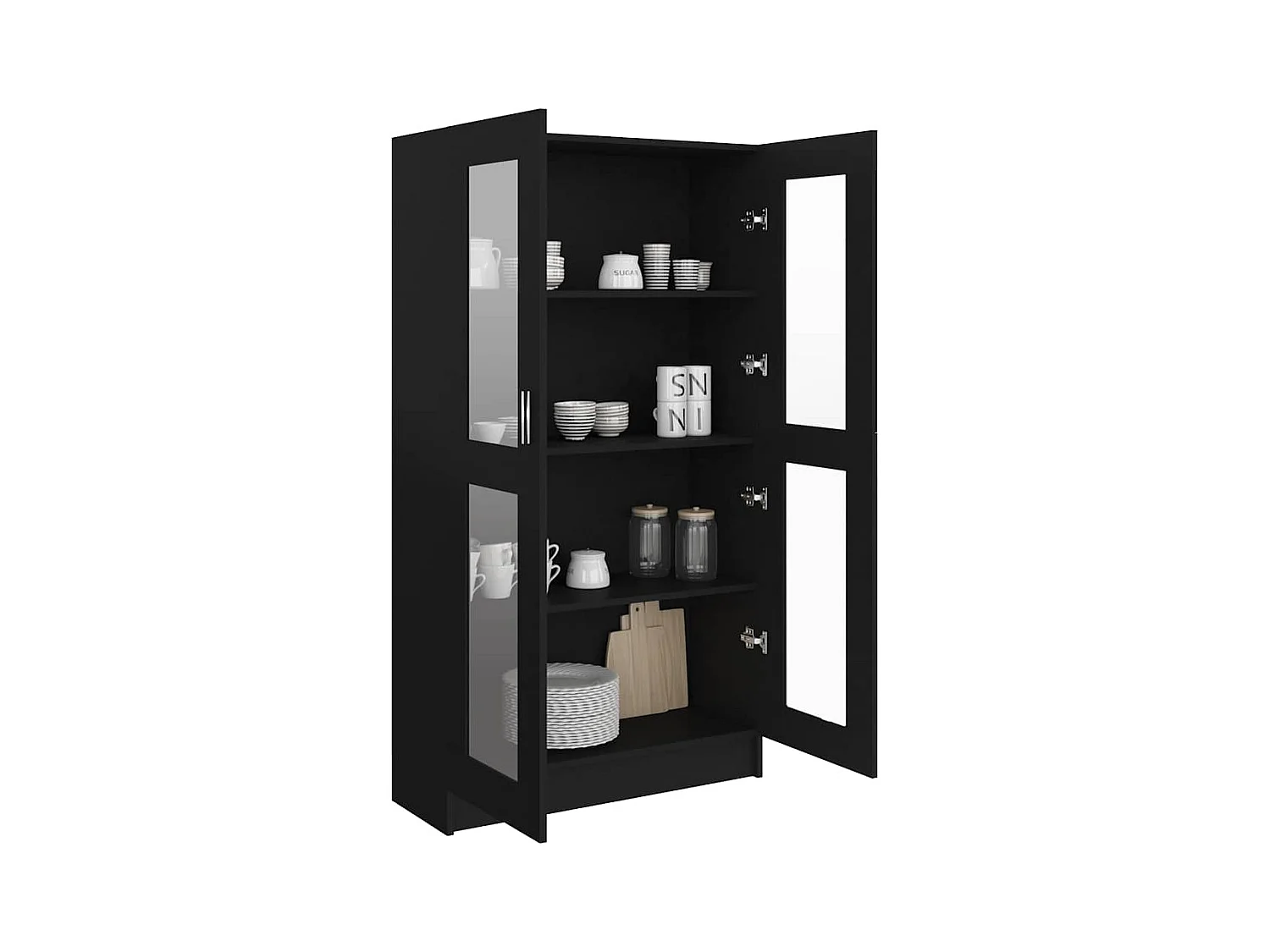 Armoire à vitrine Noir 82,5x30,5x150 cm Bois d'ingénierie