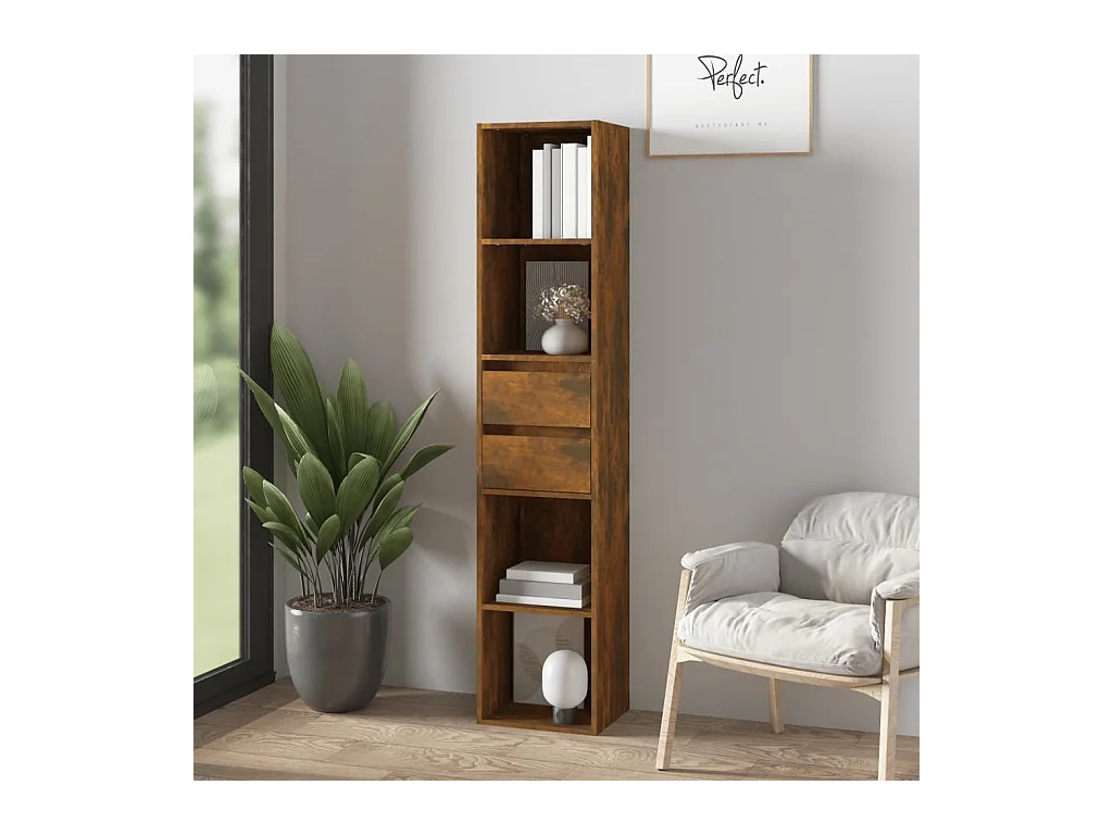 Bibliothèque Chêne fumé 36x30x171 cm Bois d'ingénierie