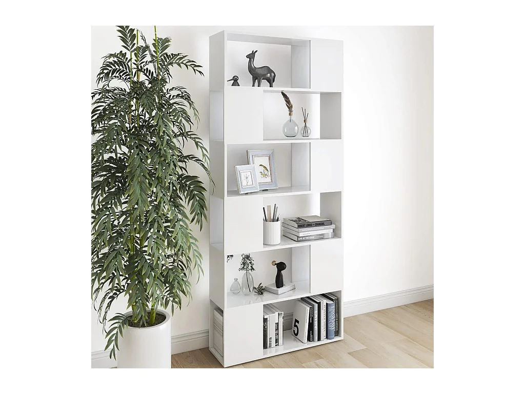 Bibliothèque/Séparateur de pièce Blanc Bois d'ingénierie