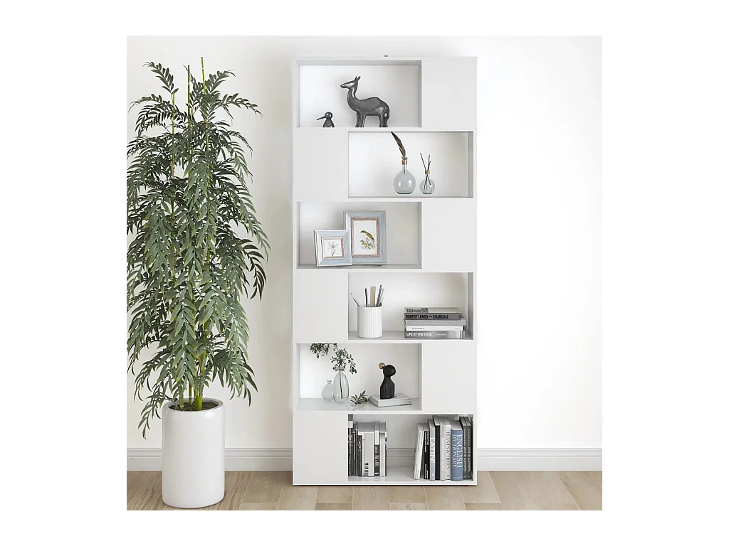 Bibliothèque/Séparateur de pièce Blanc Bois d'ingénierie