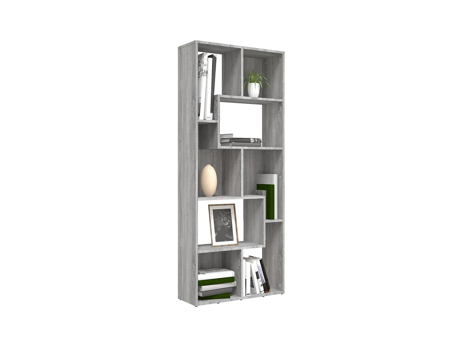 Bibliothèque Sonoma gris 67x24x161 cm Bois d'ingénierie