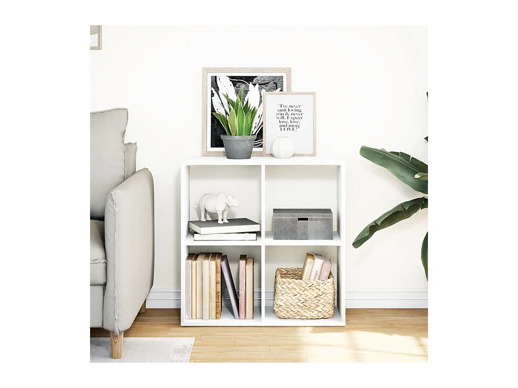 Étagère séparatrice de pièce blanc 69,5x29x69,5 cm