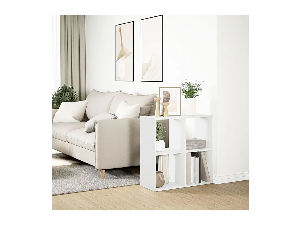 Étagère séparatrice de pièce blanc 69,5x29x69,5 cm