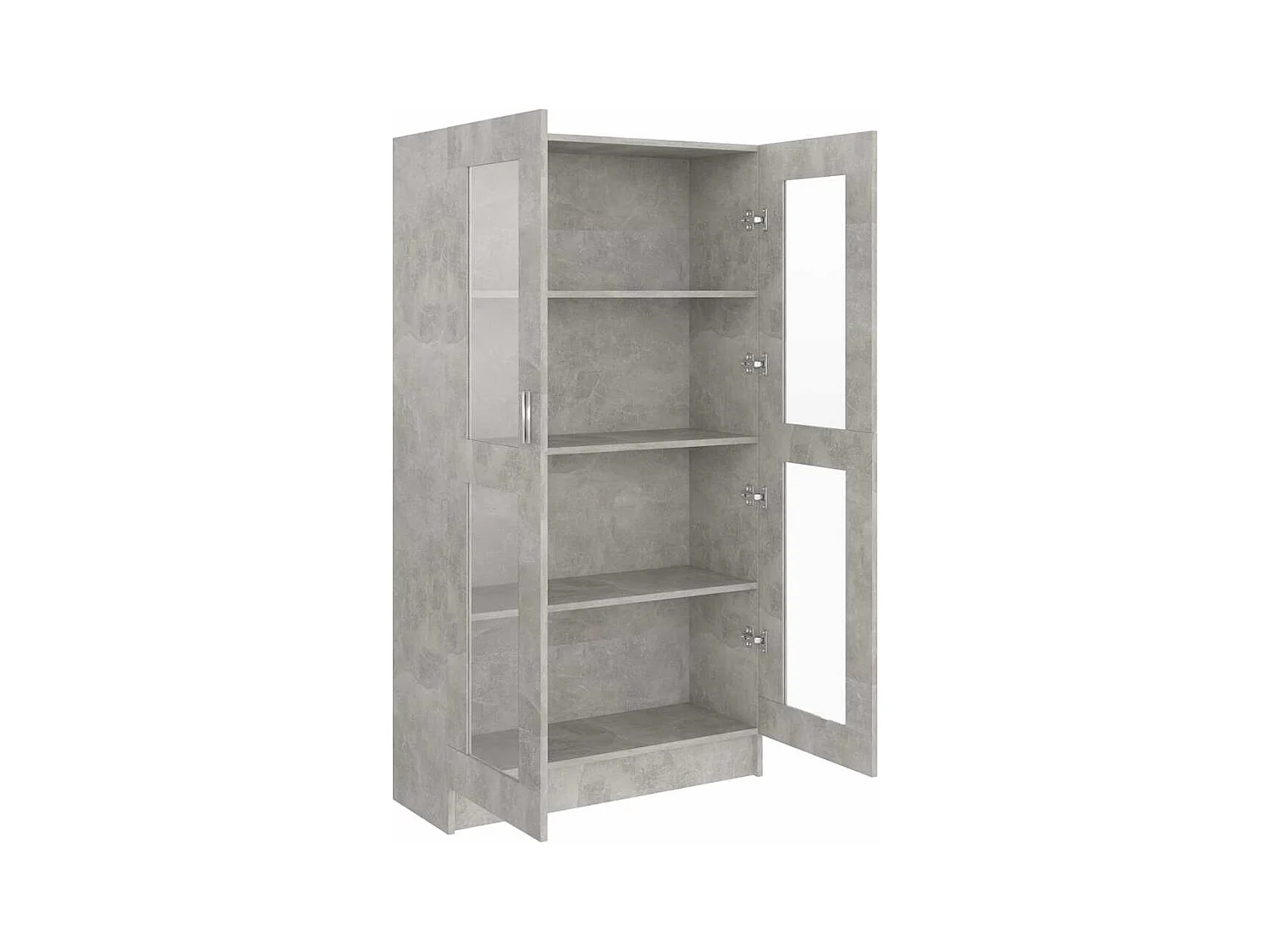 Armoire à vitrine Gris béton 82,5x30,5x150 cm Bois d'ingénierie