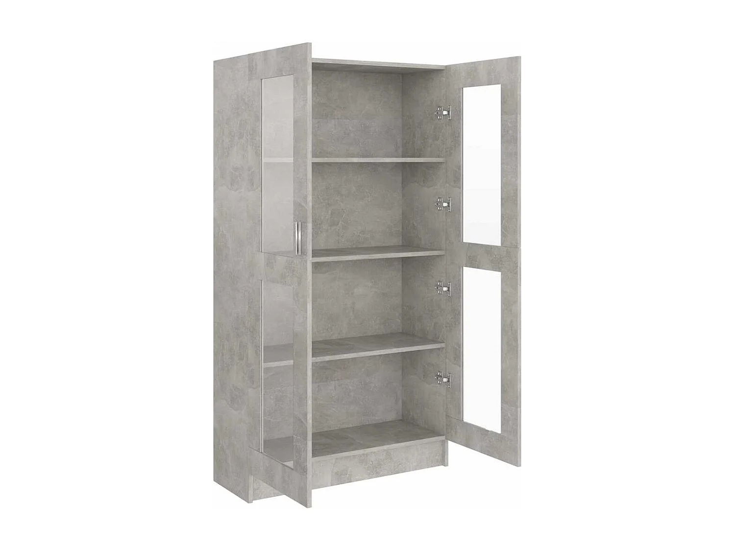 Armoire à vitrine Gris béton 82,5x30,5x150 cm Bois d'ingénierie