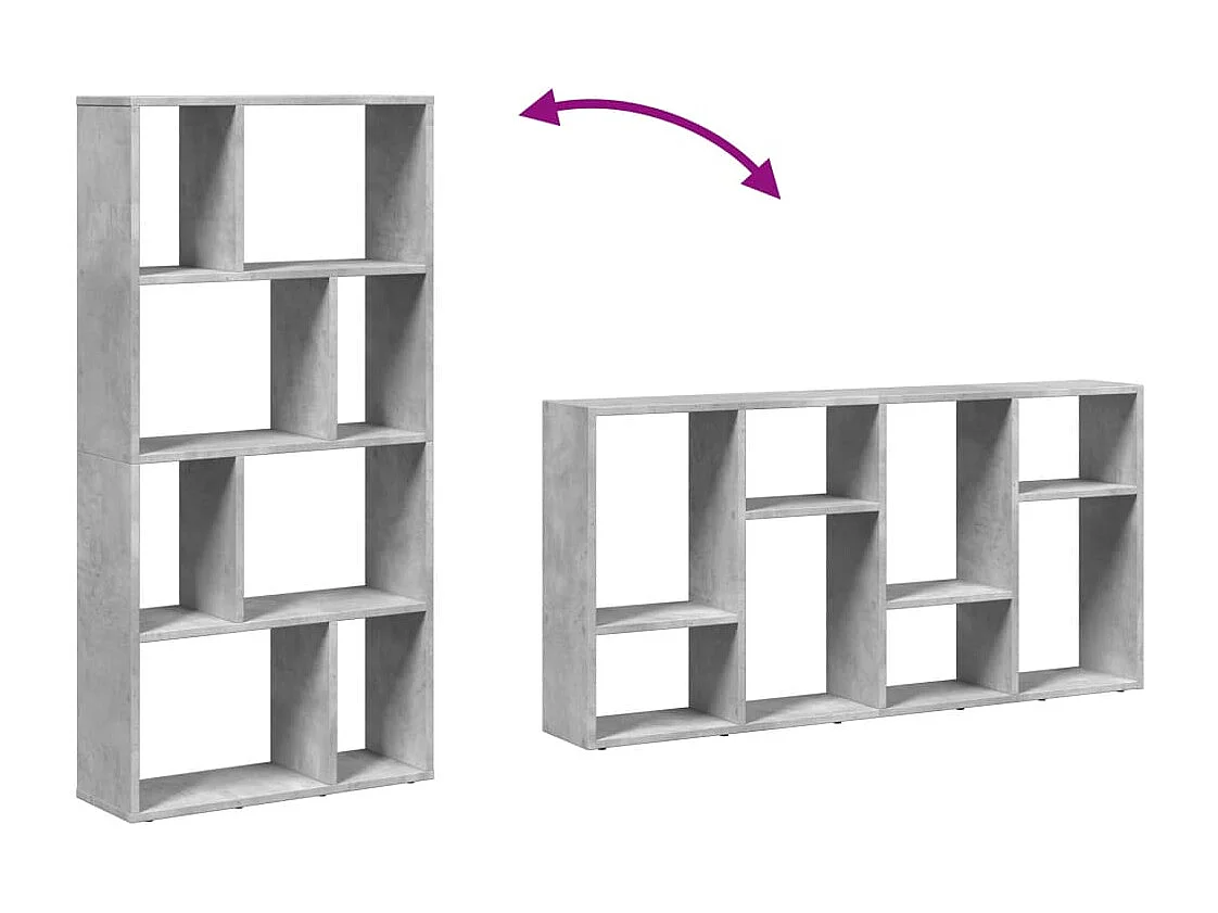 Betongrijze boekenkast 60x20x120 cm bewerkt hout