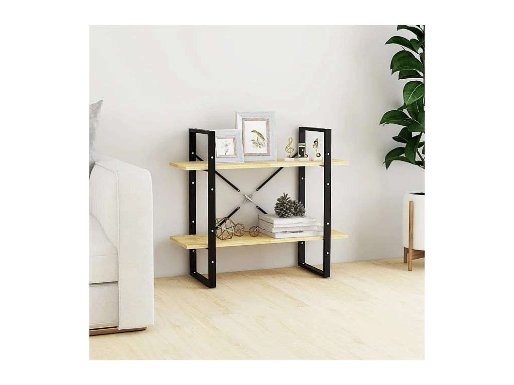 Libreria a 2 ripiani 80x30x70 cm Legno massello di pino