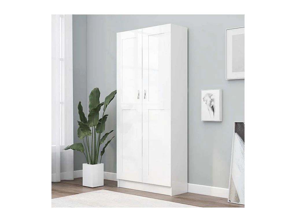 Libreria bianca 82,5x30,5x185,5 cm in legno ingegnerizzato