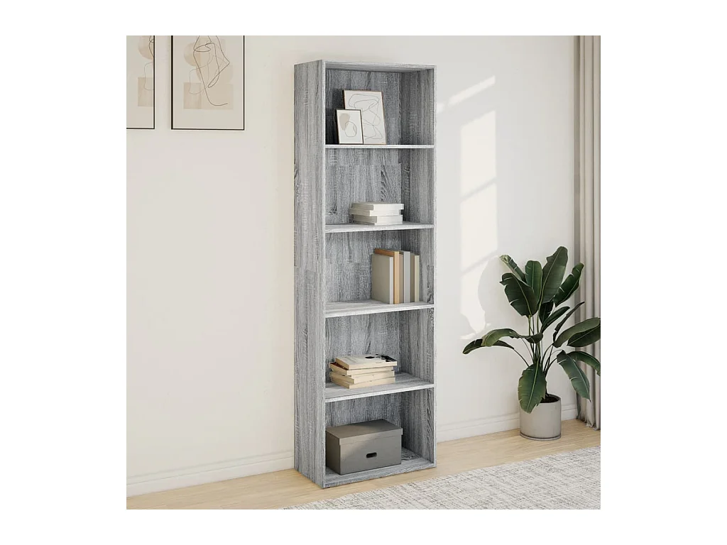 Sonoma grijze boekenkast 60x30x189 cm bewerkt hout