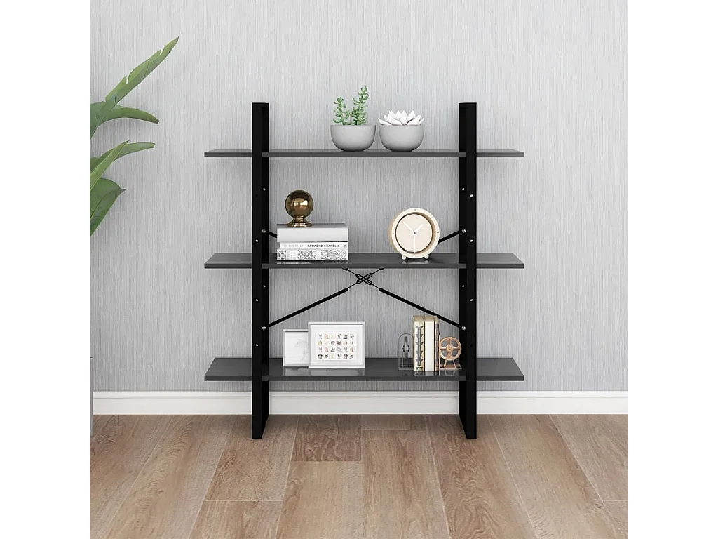 Bibliothèque gris 100x30x105 cm bois d’ingénierie