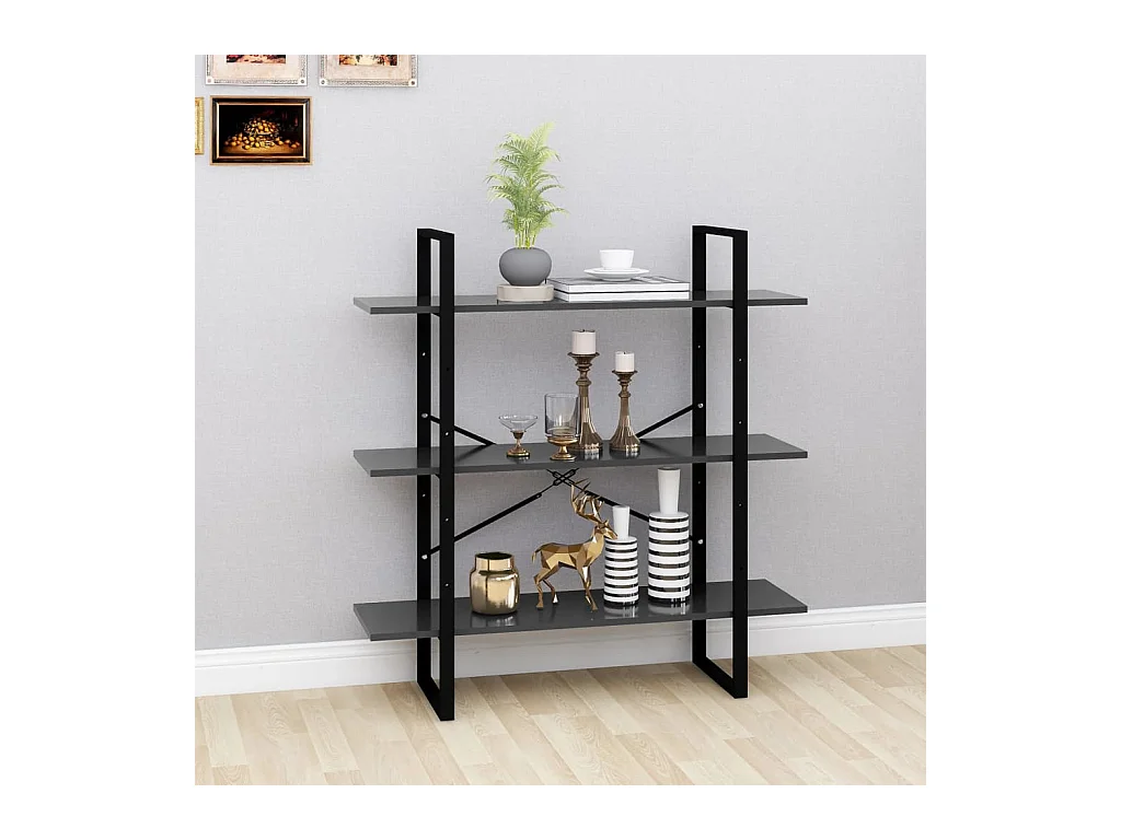 Libreria grigia 100x30x105 cm in legno ingegnerizzato