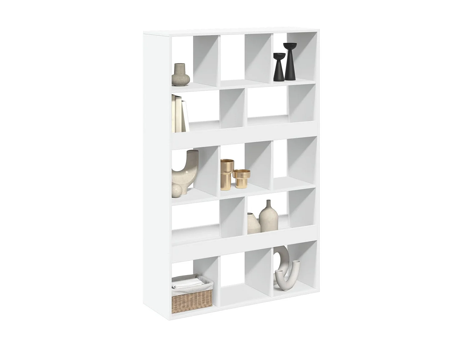 Parete divisoria bianca 100x33x156,5 cm in legno ingegnerizzato