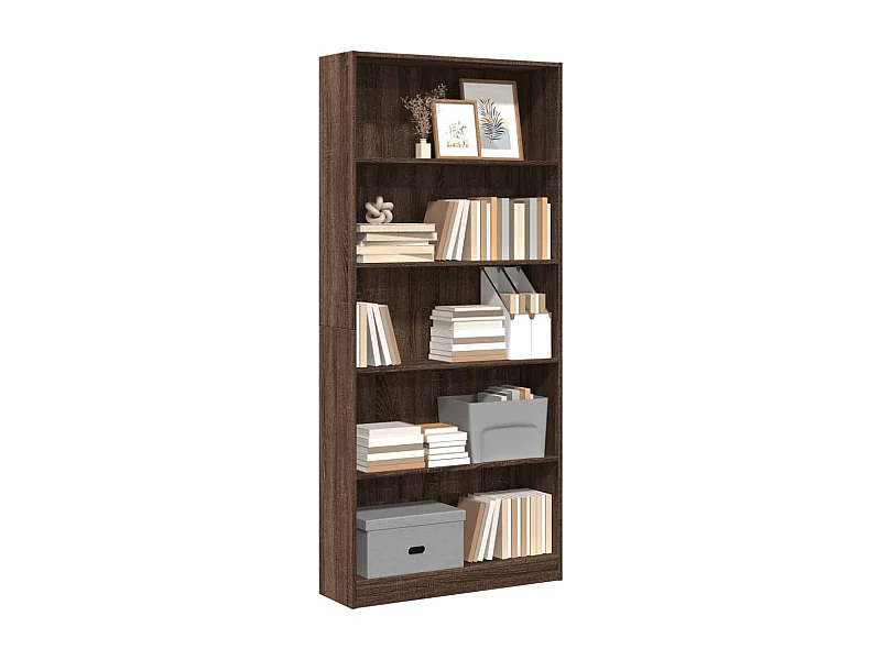Bibliothèque chêne marron 80x24x176 cm bois d'ingénierie