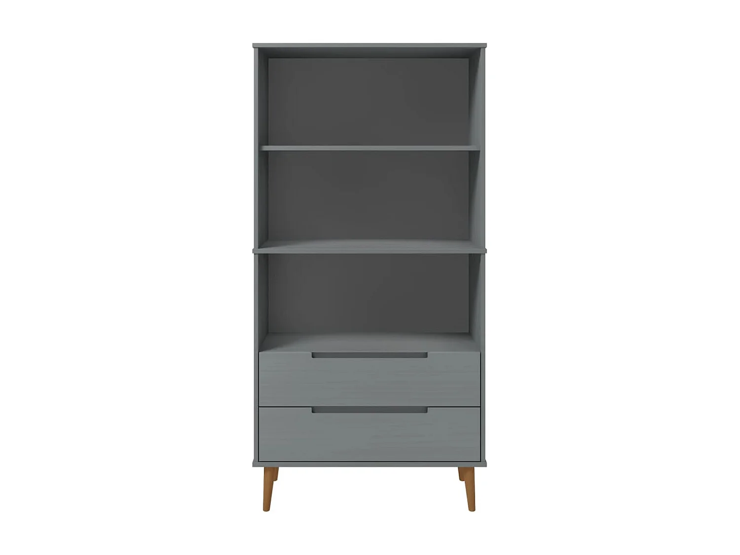 Bibliothèque MOLDE Gris 85x35x170,5 cm Bois massif de pin