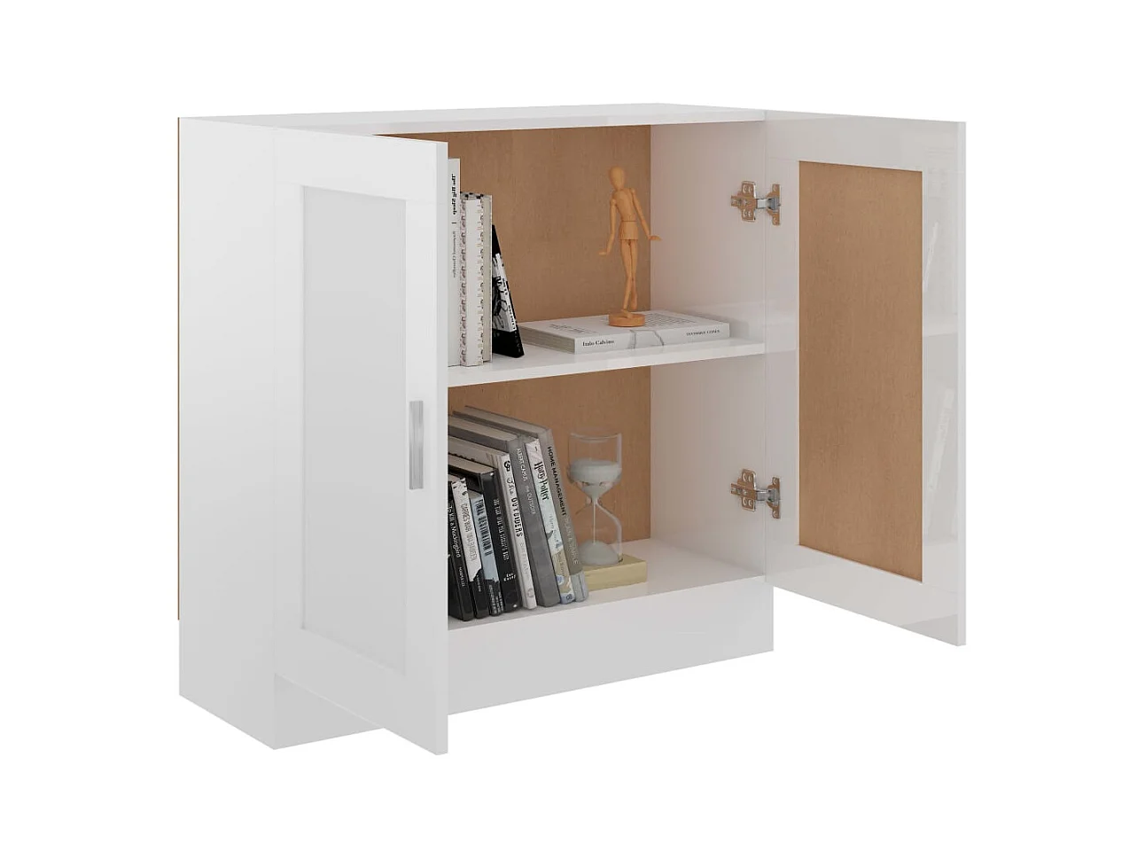 Bibliothèque Blanc brillant 82,5x30,5x80 cm Bois d’ingénierie