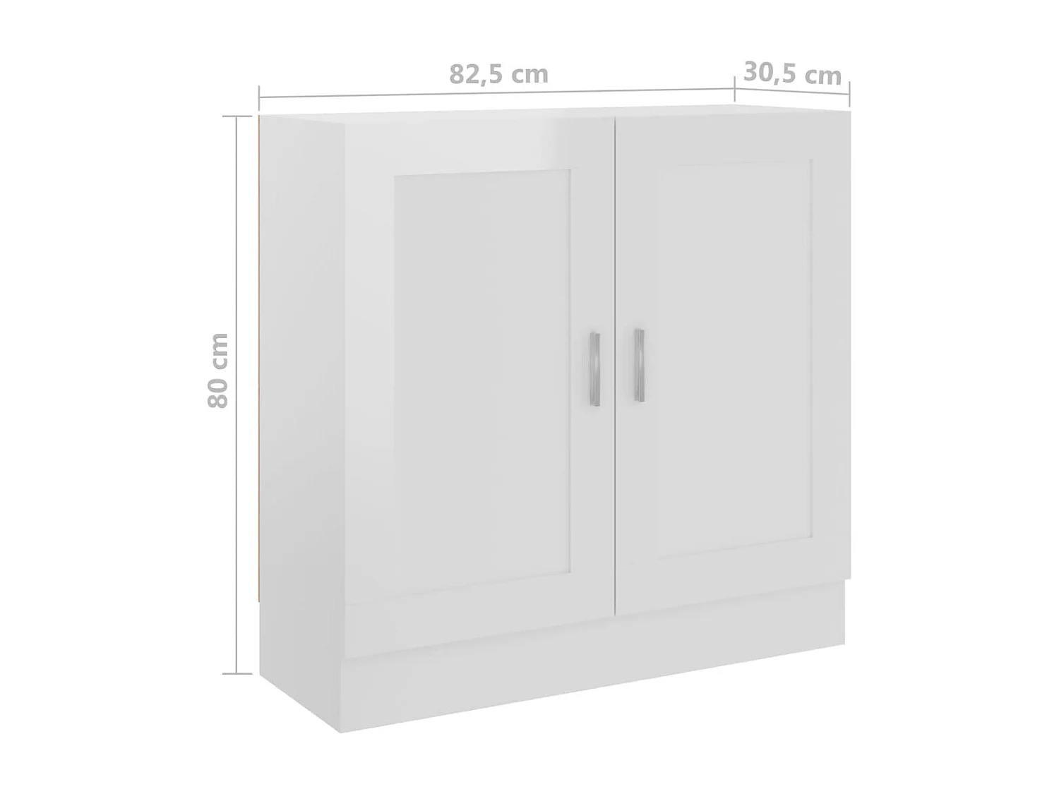 Bibliothèque Blanc brillant 82,5x30,5x80 cm Bois d’ingénierie