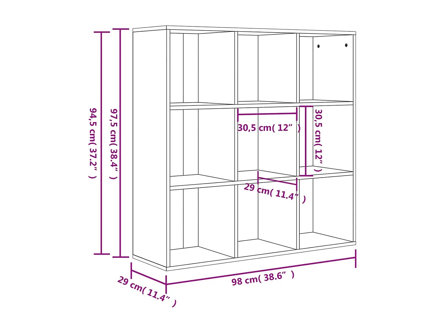 Bibliothèque chêne sonoma 98x29x97,5 cm bois d'ingénierie