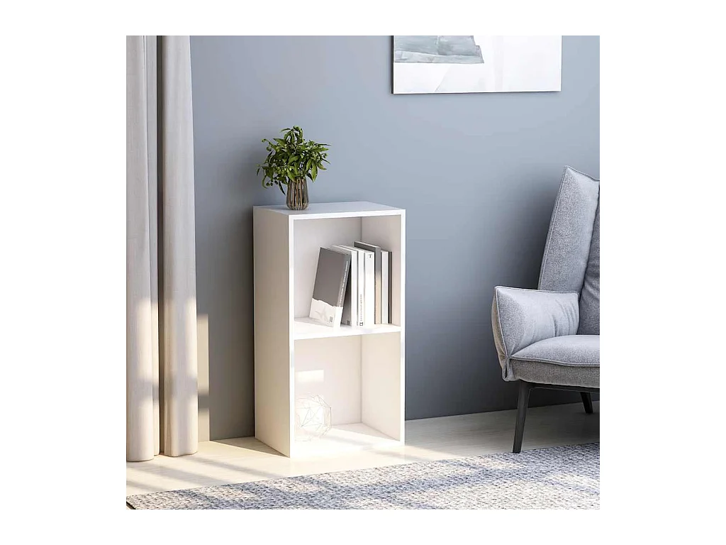 Bibliothèque blanc 40x30x76,5 cm bois d'ingénierie