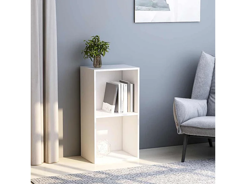 Bibliothèque blanc 40x30x76,5 cm bois d'ingénierie