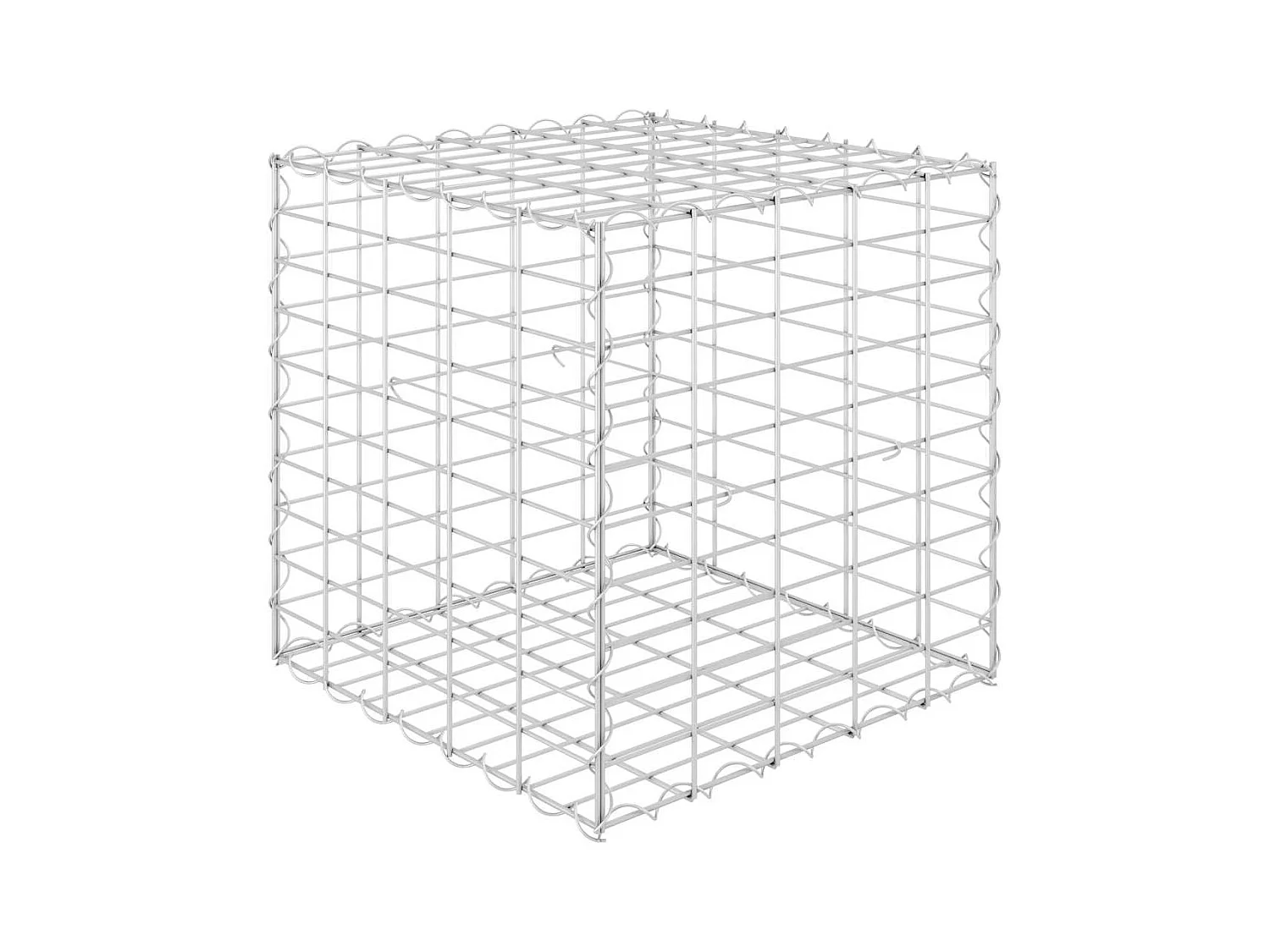 Gabbione cubo letto rialzato filo d'acciaio 50x50x50 cm
