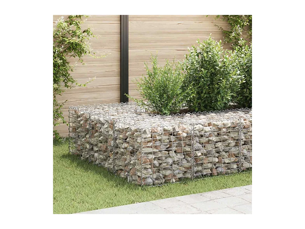 Gabbione cubo letto rialzato filo d'acciaio 50x50x50 cm