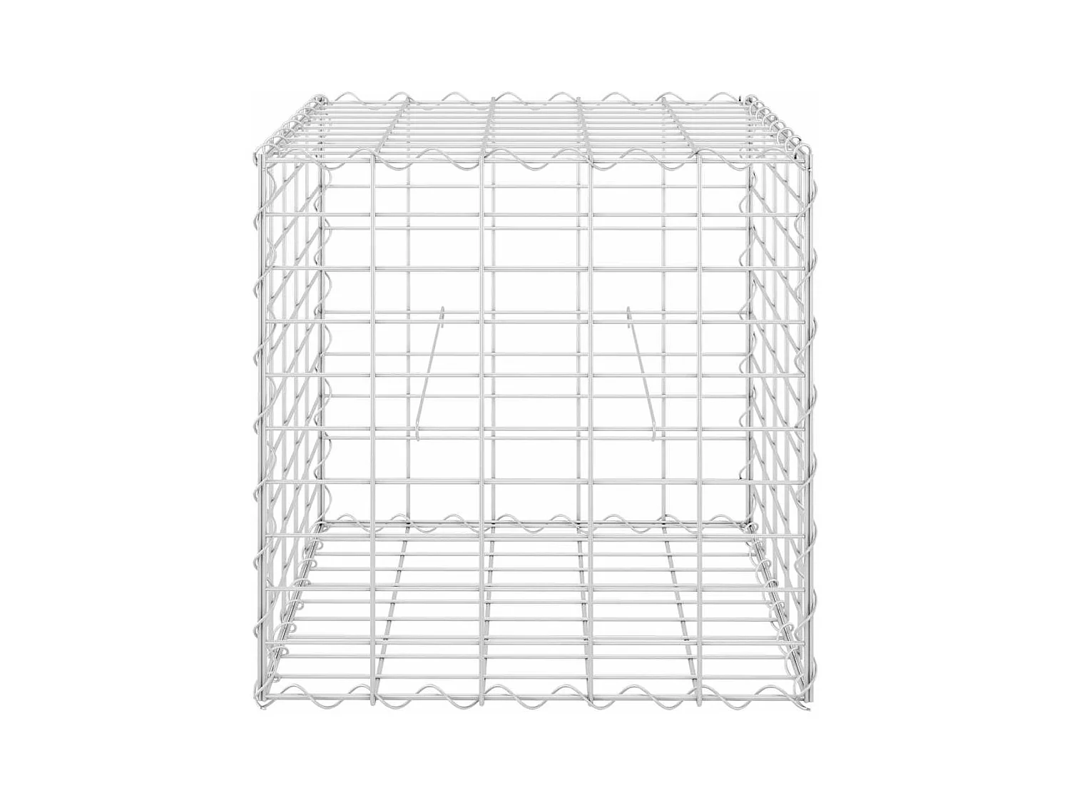 Gabbione cubo letto rialzato filo d'acciaio 50x50x50 cm