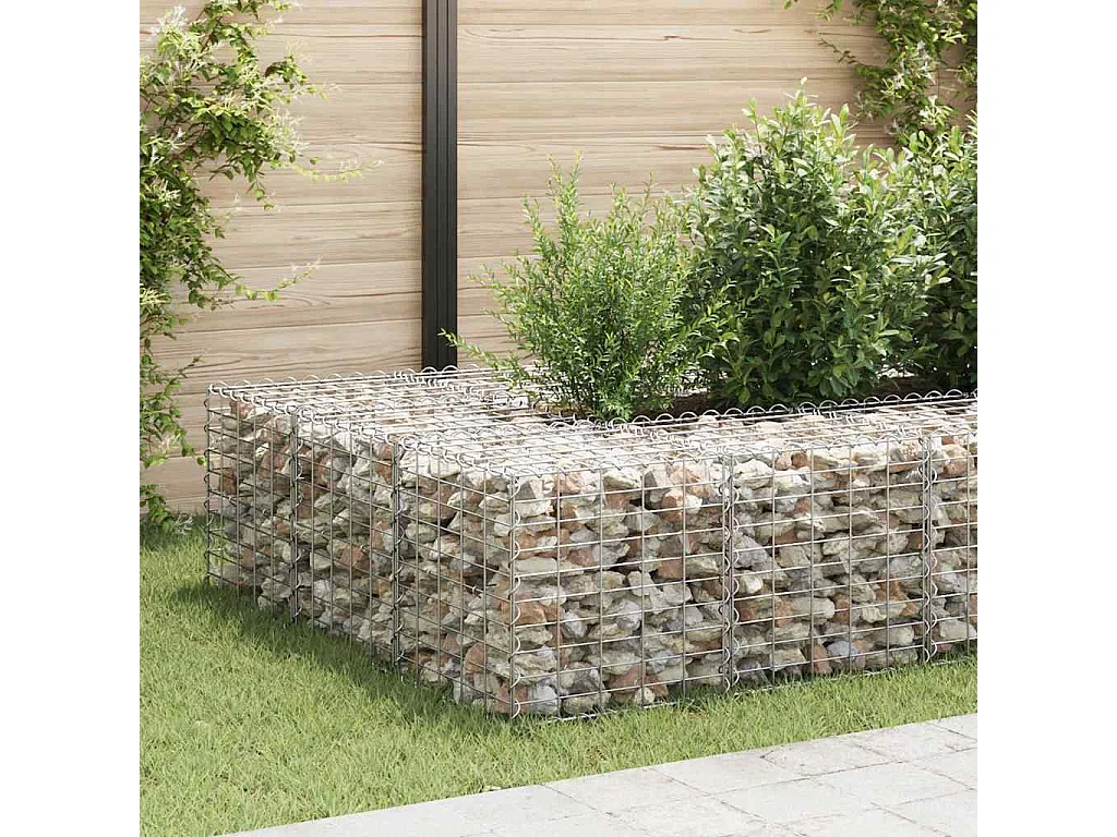 Lit surélevé cube à gabion Fil d'acier 50x50x50 cm