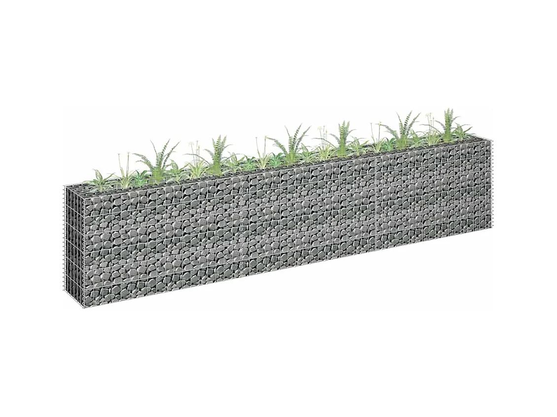 Lit surélevé à gabion Acier galvanisé 270x30x60 cm